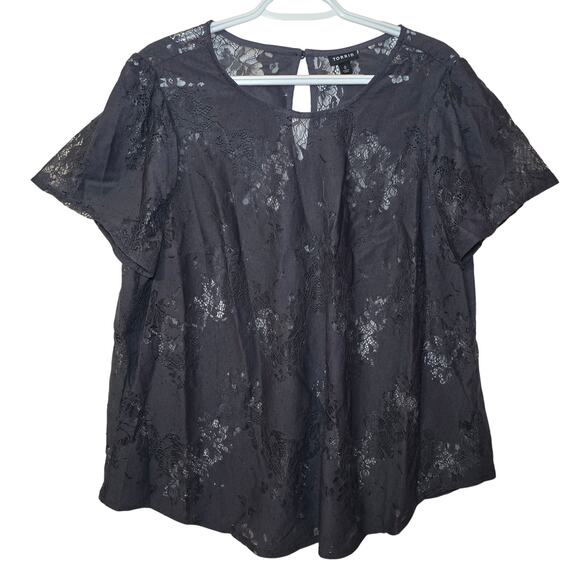 Torrid Women's Plus Size Abbey Lace Short Sleeve Blouse Large - Picture 6 of 6
